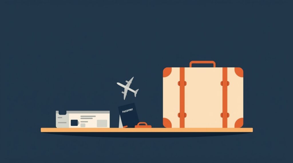 Bagaż, samolot, bilet do podróży