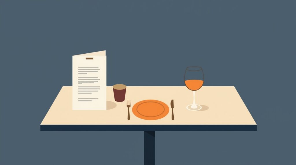 stolik w restauracji nakryty z menu